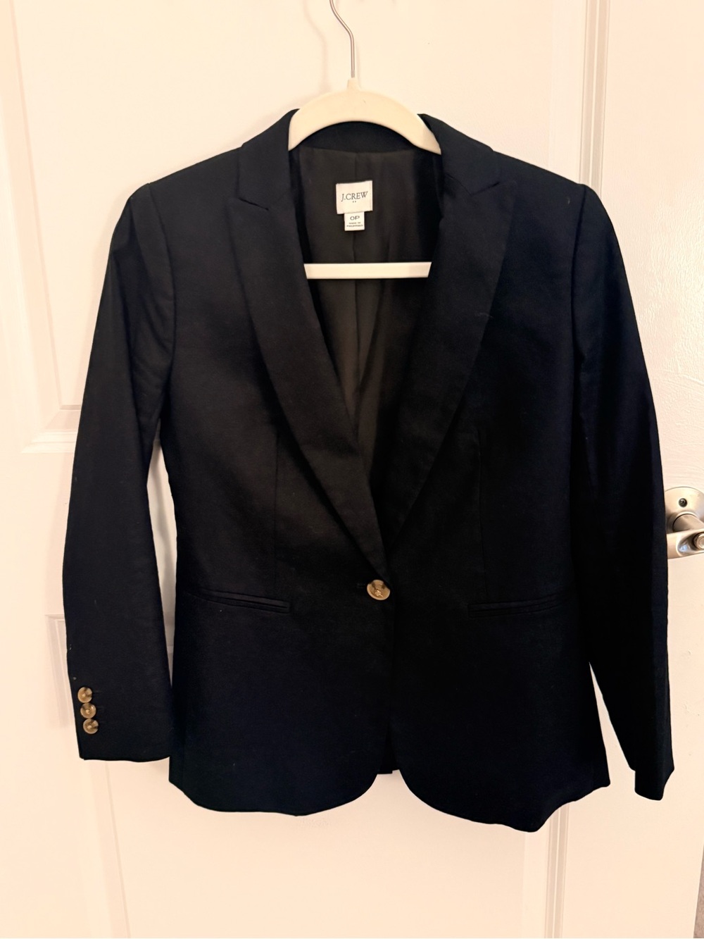 J. Crew Black Single-Button Notch Lapel Blazer